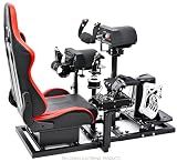 Marada Flight Racing Simulator Cockpit with Red Seat for Sim Flight Racing