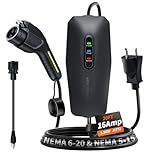VDLPOWERVP Level 1&2 EV Charger, Electric Vehicle Portable Charger with 20FT Cable, 3.5KW 16Amp Home EV Car Charging Station, 110V-240V NEMA 6-20 & NEMA 5-15 Plug Adapter, for All SAE J1772