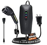 VDLPOWERVP Level 1&2 EV Charger, Electric Vehicle Portable Charger with 20FT Cable, 3.5KW 16Amp Home EV Car Charging Station, 110V-240V NEMA 6-20 & NEMA 5-15 Plug Adapter, for All SAE J1772