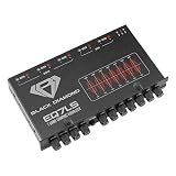 Black Diamond EQ7LS 7-Band Stereo Equalizer/Crossover Pre Amp Equalizer Car Audio EQ with Front Rear + Sub Output