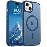 SUPFINE Magnetic for iPhone 15 Case (Compatible with MagSafe) (Military Grade Drop Protection) Slim Translucent Matte Shockproof with Anti-Fingerprint Phone Case,Deep Blue