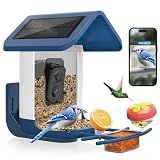 Smart Bird Feeder with Camera Solar Powered, 2K Live Stream for Backyard