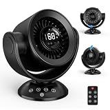 Fan for Bedroom,Desk Fans,Air Circulator Fan with Remote, 90°Vertical +120°Auto Oscillating,100 Speeds, 10H Timer, 25dB Quiet Fan,Digital Display Rechargeable USB, for Home Office Travel（Black）