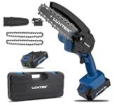 LUXTER 6 Inch Mini Chainsaw Brushless Cordless Mini Chainsaw, Handheld Electric Chainsaw with 2.0Ah Batteries, Portable Garden Saw for Tree Trimming Wood Cutting, Ideal Gifts for Men Dad Husband