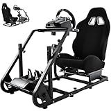 Dardoo G29 Racing Simulator Cockpit with Seat Fit for Logitech/Thrustmaster/Fanatec G25 G27 G923 T150,Steering Wheel Cockpit,Not Include Wheel, Pedal and Shifter