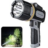 MOONASION Rechargeable Spotlight 1000000 Lumen, Super Bright 9 LED Spotlight Flashlight with COB Light & Foldable Stand, Long Lasting Large Handheld Spot Light for Boating Camping Boat Marine