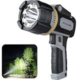 MOONASION Rechargeable Spotlight 2000000 Lumen, Super Bright 9 LED Spotlight Flashlight with COB Light & Foldable Stand, Long Lasting Large Handheld Spot Light for Boating Camping Boat Marine