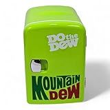 CURTIS Mountain Dew MIS134MD, Mini Portable Compact Personal Fridge Cooler, 4 Liter Capacity Chills Six 12 oz Cans, 100% Freon-Free & Eco Friendly, Lime