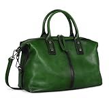 Iswee Satchel Bags Retro Leather Purses for Women Handbags Shoulder Bags Luxury Tote Hobo Cross Body Work Doctor Bag Pocketbooks(Green)