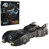 4D Build, DC Batman Retro Batmobile 3D Model Kit with Stand, Batman Collectibles & Desk Décor, Adult Puzzle, Building Toys, 202 Pieces, 3D Puzzles, Gift Ideas for Ages 12 & Up