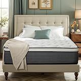 Queen Mattress, 12 Inch Pillow Top Hybrid Mattress in a Box Medium Firm Fiberglass-Free, Soft Breathable Pressure Relief Memory Foam Pocket Innerspring Bed, CertiPUR-US Certified