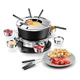 CUSIMAX Electric Fondue Pot, 2.1 Qt Non-Stick, 6 Cups, 8 Forks, Pot Handle