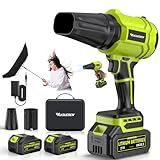YUQUESEN Cordless Leaf Blower, 980,000 RPM Handheld Leaf Blower with 2 X 4.0Ah Batteries & Charger, Lightweight Leaf Blowers for Patio Cleaning, Lawn Care, Leaves, Dust - Light Green