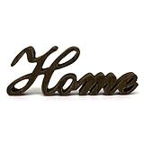 CVHOMEDECO. Rustic Vintage Distressed Wooden Words Sign Free Standing "Home" Tabletop/Shelf/Home Wall/Office Decoration Art, 11-3/4 x 4-1/4 x 1 Inch