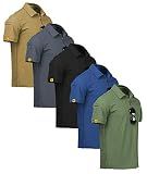 ZITY 5 Pack Mens Polo Shirt Short Sleeve Moisture Wicking Golf T-Shirt L