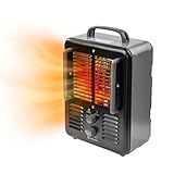 Comfort Zone Electric Portable Milkhouse Style Utility Space Heater with Adjustable Thermostat, Overheat Protection, and Safety Tip-Over Switch, Ideal for Garage or Greenhouse, 1,500W, CZ798BK