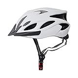 UPANBIKE Adult Bike Helmet Mens Bike Helmet Riding Helmet One-Piece Adjustable Womens Bike Helmet Head Safety Protection for Mountain Bike Road Bike(White)
