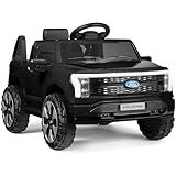 Best Choice Products Licensed Ford F-150 Lightning Truck Kids 12V Electric Ride On Car Toy w/ 66lb Weight Capacity, Parent Control, Bluetooth - Black