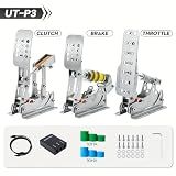 Simjack UT Sim Racing Pedals 200KG Load Cell Brake Pedal PC Racing Simulator Pedals Pressure Sensor HE Hydraulic Pedal (UT-P3)