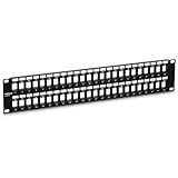 TRENDnet 48-Port Blank Keystone 2U HD Patch Panel, TC-KP48, 2U 19” Metal Rackmount Housing, HD Keystone Network Patch Panel, Recommended w/TC-K25C6 & TC-K50C6 Cat6 Keystone Jacks (Sold Separately)