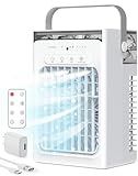 Portable Air Conditioners, Air Cooler Evaporative Personal Mini AC with Remoter, 4 Wind Speed, 2-4-6H Timer, 2 Modes, Colorful Night Light, Portable AC for Room, Car, Bedroom, Office, Outdoor