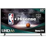 Hisense 85-Inch Class A6 Series 4K UHD Smart Roku TV (85A6NR, 2024 Model) - Dolby Vision HDR, DTS Studio Sound, Game Mode Plus, Alexa Compatibility, Black
