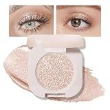 FeiCuiYun Glitter Shimmer Sparkle Eye Shadow Palette Makeup for Older Women, Pearl White Silver Glitter Shimmer Metallic Holographic Iridescent Cream Iridescent Single Monochrome Eyeshadow Makeup, 11
