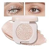 FeiCuiYun Glitter Shimmer Sparkle Eye Shadow Palette Makeup for Older Women, Pearl White Silver Glitter Shimmer Metallic Holographic Iridescent Cream Iridescent Single Monochrome Eyeshadow Makeup, 11