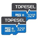 TOPESEL 32GB(The Actual Usable Capacity is 28.8GB) Micro SD Card 2 Pack Memory Cards MicroSDHC UHS-I TF Card Class 10(32GB 2Pack)