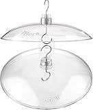 iBorn Baffles for Bird Feeders, 13” Bird Feeder Cover for Rain Guard, Birds Feeders Rain Guard, Full Protection for Feeders for Outdoors, Chew-Proof Polycarbonate, Pack of 2, Transparent