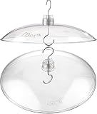iBorn Baffles for Bird Feeders, 13” Bird Feeder Cover for Rain Guard, Birds Feeders Rain Guard, Full Protection for Feeders for Outdoors, Chew-Proof Polycarbonate, Pack of 2, Transparent