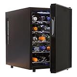 Koolatron Wine Fridge - Wine Cooler, 20 Bottle Wine Cabinet for Champagne, Red & White Wine, Freestanding Cellar For Bar, Home, Kitchen, Double Paned Glass Door, (48L)
