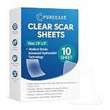 Clear Scar Sheets – 10 Pieces – Skin Patches for Face and Body – Use Before Scars Fully Form – Prevent and Reduce Scars from Acne, Scalds, Burns, Cuts, Abrasions – Thin, Flexible, Waterproof, Gentle