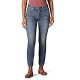 Amazon Essentials Women's Mid Rise Curvy Skinny Jeans - Discontinued Colors, Medium Wash, 10 Short