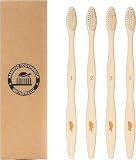 Sea Turtle Plant-Based Bristles, Bamboo Toothbrushes, Soft Natural Toothbrush for Adults (4 Pack)