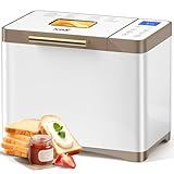 KBS 20-IN-1 Bread Maker with Custom Program, 650W Bread Machine with Nonstick Ceramic Pan & Stainless Steel Paddle, 2LB Bread Maker Machine, Polish Bread, Gluten-Free, Touch Panel, 15H Timer, 3 Colors