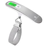 ROTOPATA Digital Luggage Travel Scale with Overweight Warning Function, Portable Handheld Electronic Weighing Scale with Hook, 50kg and Backlit LCD Display Screen Design for Suitcase Baggage
