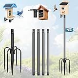 Gtongoko Smart Bird Feeder Pole 1-Inch Dia 79 Inch Bluebird House Pole for Outdoors Weather Station Heavy Duty Metal Mounting Kit Adjustable Bird Feeder Stand Black