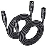 Cable Matters 2-Pack Premium XLR to XLR Cables - 15ft, Male to Female Microphone Cable, Oxygen-Free Copper (OFC) Mic Cord, Black