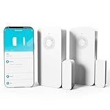 WARROXIDE WiFi Door Window Alarm, Smart Contact Sensor with APP Alerts & Sound Light Alarm, DIY Home Security System for House, Apartment, Office (Battery Not Included)