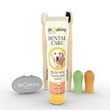 Dr. Oakley Dental Toothbrush Kit for Dogs & Cats -Finger Brush for Small Pets and Soft brushes for Large or Older Natural and Safe Peanut Butter Flavor -