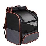 Pesen Cat Backpack Carrier, Breathable & Foldable Pet Carriers for Cats, Small Dogs and Rabbits Under 15 lbs, Airline Approved Dog & Cat Carrier Backpack for Hiking, Travel, Camping, Dark Gray