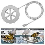 Alphatool 70W Bird Bath Heater for Outdoors in Winter - 77℉~ 109℉ Thermostatic Control, Heated Birdbath Deicer with Auto Shut Off, Chicken Livestock Water Heater