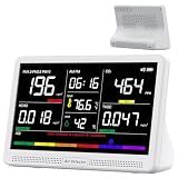 bonoch 16 in 1 Air Quality Monitor Indoor 7" Display 9 AQI+7 Alerts, CO2 Monitor Air Quality Tester for CO2, TVOC, PM2.5 PM1.0 PM10, HCHO Temperature Humidity AQI & Time Air Quality Meter for Home