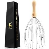 USAGA 32 Fingers Head Massager Head Scratcher Scalp Massager Wood Handle