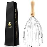 USAGA 32 Fingers Head Massager, Head Scratcher Scalp Massager, Stocking Stuffers Gift for Scalp Body Relaxing Wood Handle (1 Pack)