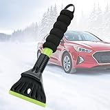 Nibule Oversized Ice Scrapers for Car Windshield, Snow Brush Scrapers Car Window Frost Removal with Foam Handle, 4.7Inch Large Soft Blade for SUVs Trucks-Scratch（1pc）