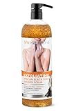 SpaScriptions Exfoliating African Black Soap Body Wash with Coconut & Charcoal (33 fl oz) Body Scrub with Natural Coffee & Walnut Shell Exfoliants, Nourishing Body Care for Women and Men, Cruelty Free