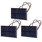 Small Solar Panels, 3 Pcs 6V 1W Polysilicon Solar Cell Charger Module Mini Solar Panels Solar Panel Kit with 30cm Cable for Smart Phone,Small Fans,Monitor,Outdoor Security Camera