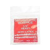 JMU Orthodontic Elastics 1/4 Heavy, 100 Pack Dental Rubber Bands Latex Free